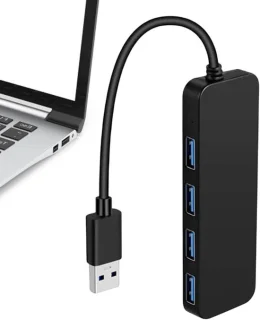 USB-hub 4-poorts Zwart