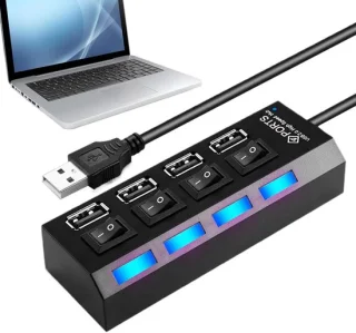 USB-hub 4-poorts zwart