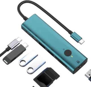 USB-hub 7 poorten groen