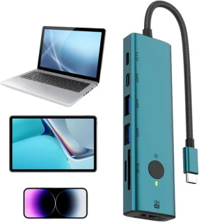 USB-hub 7-poorts 4k groen