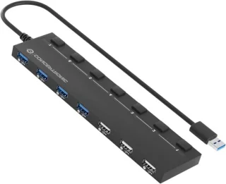 USB-hub 7-poorts (USB 3.0) Zwart