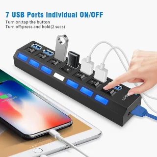 USB Hub 7-poorts voor PC en laptop