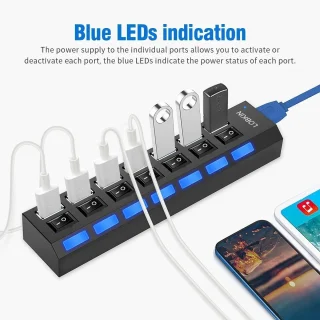 USB Hub 7-poorts voor PC en laptop