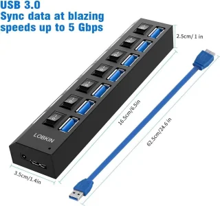 USB Hub 7-poorts voor PC en laptop