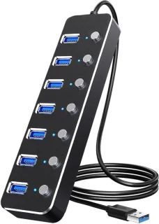 USB-hub 7-poorts Zilver
