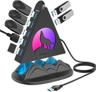 USB-hub 7-poorts zwart