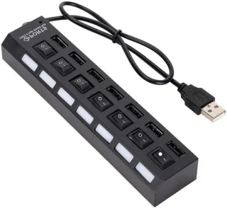 USB-hub 7-poorts zwart