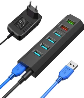 USB-hub 8 poorten zwart