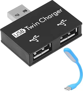 USB hub adapter 2 poorten zwart