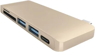 USB hub adapter Type-C lezer goud
