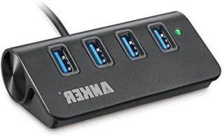 USB hub aluminium vier poorten zwart