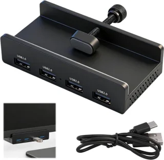 Usb-hub cliptype 4-poorts USB 2.0 aluminium