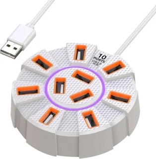 USB Hub Kaartlezer Adapter - Wit