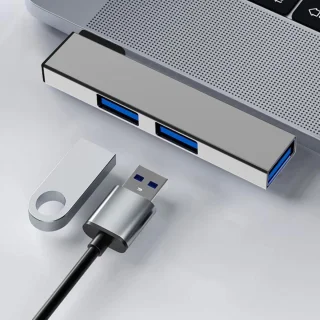 USB hub laptop type-c splitter zwart