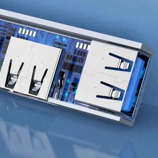 USB hub laptop type-c splitter zwart