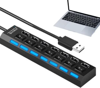 USB Hub Meerdere Poorten Zwart