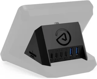 USB-hub met 4 poorten en kaartlezer - zwart