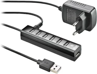 USB-hub met 7 extra poorten - USB 2.0 - Zwart