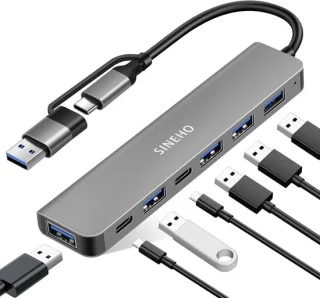 USB-hub met USB 3.0 en USB-C poorten