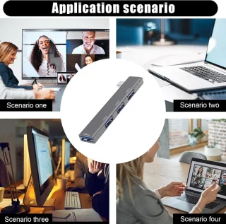 USB-hub multipoort adapter 4 poorten zilver