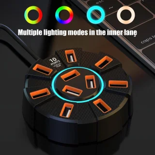 USB Hub multiport adapter zwart