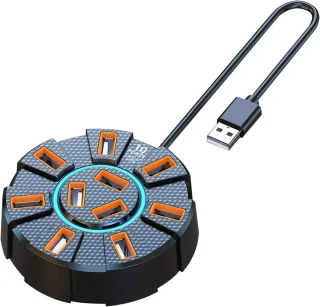 USB-hub multiport adapter zwart