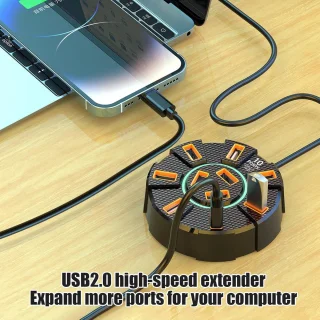 USB-hub multiport adapter zwart