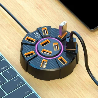 USB-hub multiport adapter zwart