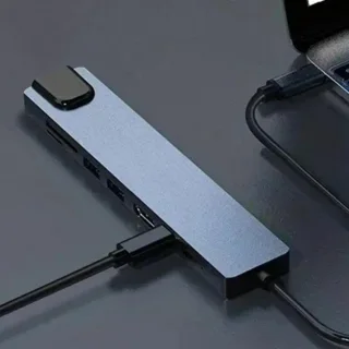 Usb hub type c adapter 8 poorten zilver