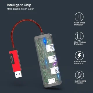 USB hub Type-C adapter rood