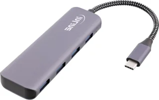 Usb hub type-c splitter 4 poorten grijs