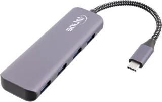 Usb hub type-c splitter 4 poorten grijs