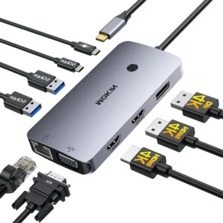 USB-hub verdeler 9 poorten 20,1 cm zwart
