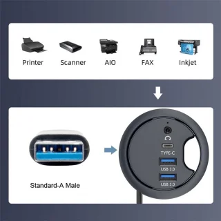 USB Hub voor bureaudoorvoer
