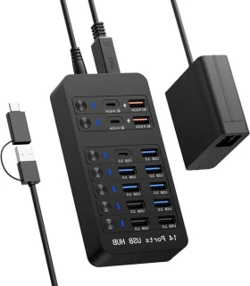 USB hub zwart