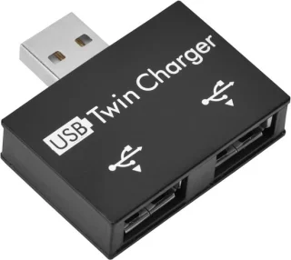 USB-hubadapter dubbele poort zwart
