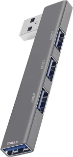 USB-hubadapter met 4 poorten, zilver