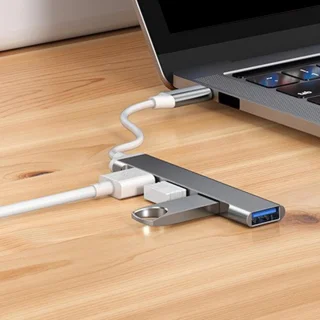 Usb-multipoort adapter 4-poorts grijs
