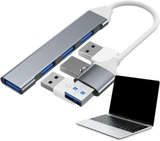 Usb-multipoort adapter 4-poorts grijs