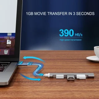 USB multiport adapter - kastanjebruin