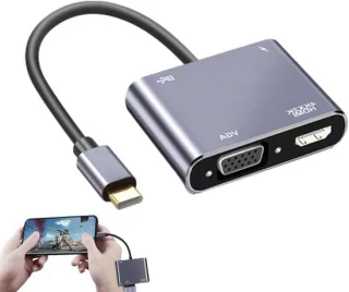 USB multiport adapter type C hub grijs
