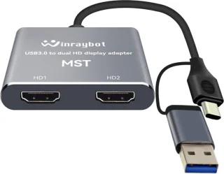 USB naar HDMI adapter dual HD adapter zwart