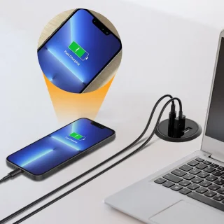 USB oplaadstation 3-poorts desktop model met 2 USB en 1 Type-C - ShopVlot