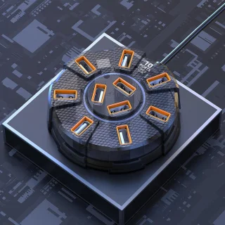 USB-poortexpander multiport hub 10 poorten 4k 5gbps zwart