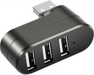 USB poortsplitter draaibare hub 3 poorten 155 cm zwart