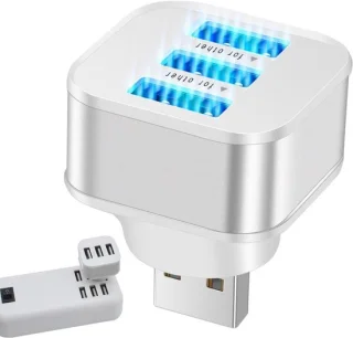 USB-splitter 3-poorts Zilver