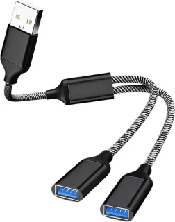 USB Splitter Adapter 10 cm Zwart