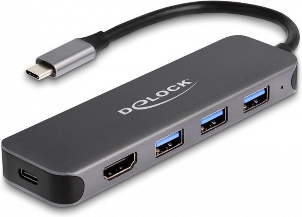 USB Type-C 3 Poort Hub met 4K HDMI en 85W PD