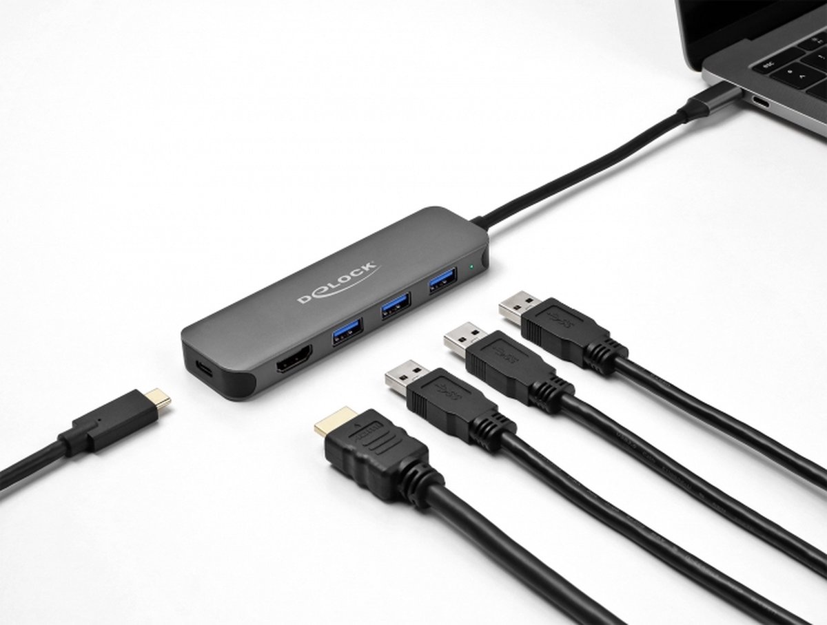 USB Type-C 3 Poort Hub met 4K HDMI en 85W PD