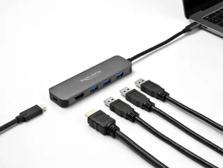 USB Type-C 3 Poort Hub met 4K HDMI en 85W PD